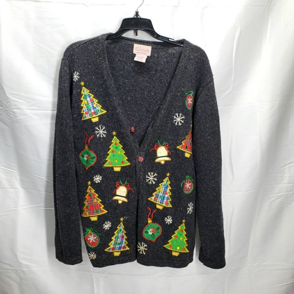 Basic Editions Holiday vintage cardigan knit sweater M